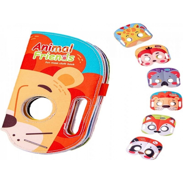 Carticica Educativa bebe tip Masca, 6 animale salbatice, 6 pagini,  21 x 12 cm