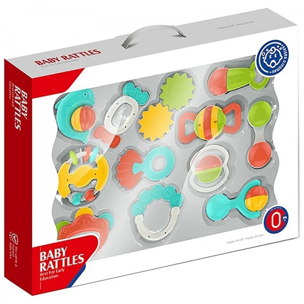 Set 12 zornaitori si jucarii gingivale pentru bebelusi, Huanger