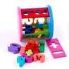 Joc din lemn Sortator de forme geometrice, Cifre si Culori, 13 x 12 cm
