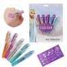 Set 5 pixuri cu gel glitter pentru tatuaje temporare, Printesa Ghetii
