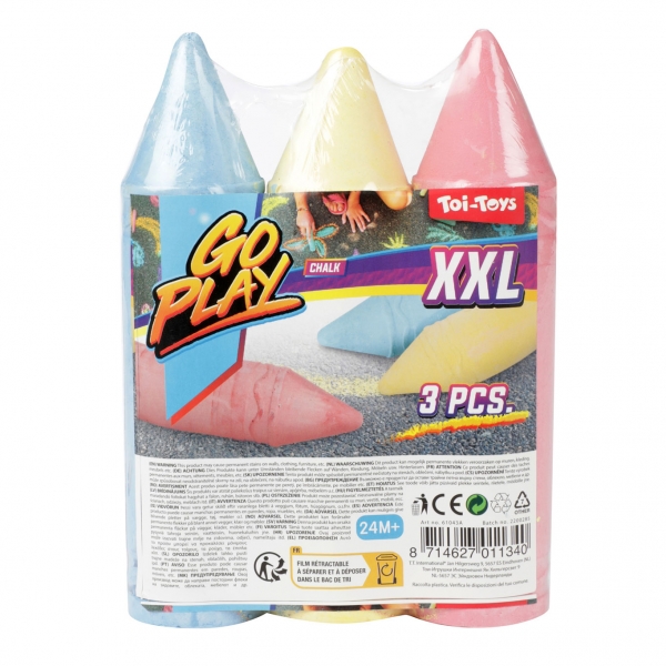 Set 3 crete colorate pentru asfalt Jumbo XXL