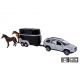 Masina metalica  Volvo XC90 cu Remorca pentru Cai - Kids Globe (27 cm)