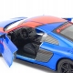 Macheta metalica Kinsmart, 2020 Audi R8 Coupe Livery Edition, Albastru, 12 cm