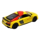 Macheta metalica Kinsmart, 2020 Audi R8 Coupe Livery Edition, Galben, 12 cm