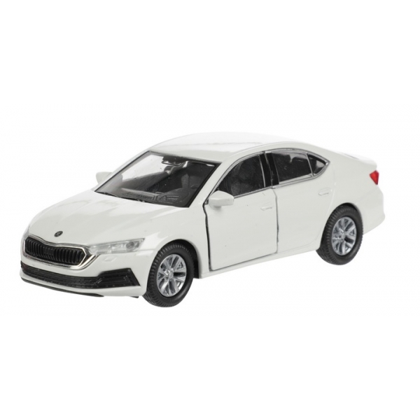 Macheta metalica Welly 1:34 Škoda Octavia IV, Alb, 12 cm