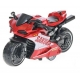 Macheta metalica motocicleta, functie Pullback, Rosu, 9 cm