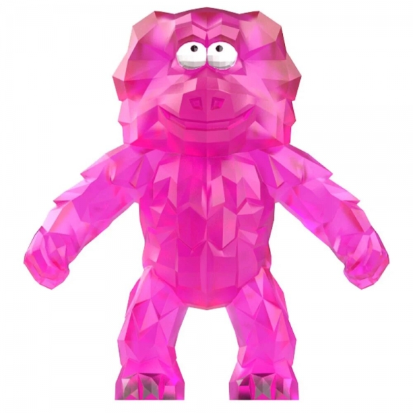 Figurina Rascals Crystal - Monstru care se intinde, Roz, 14 cm