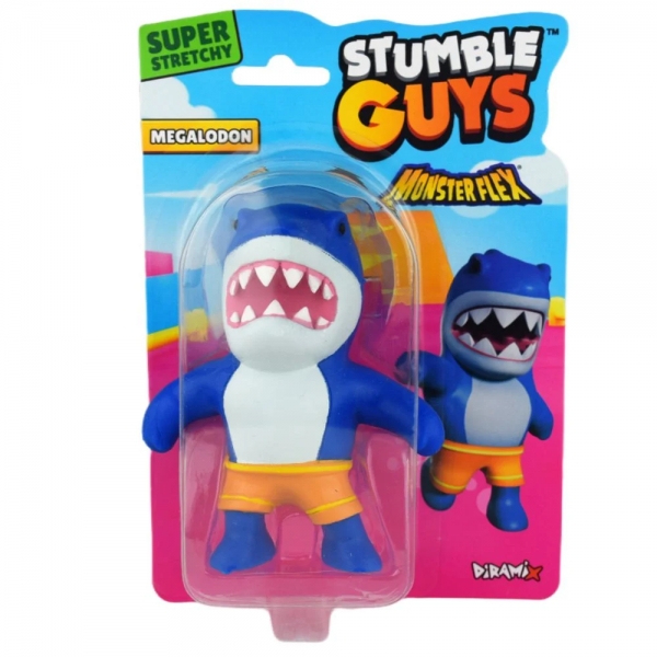 Stumble Guys - Figurina care se intinde, Monster flex - Megalodon, 12 cm