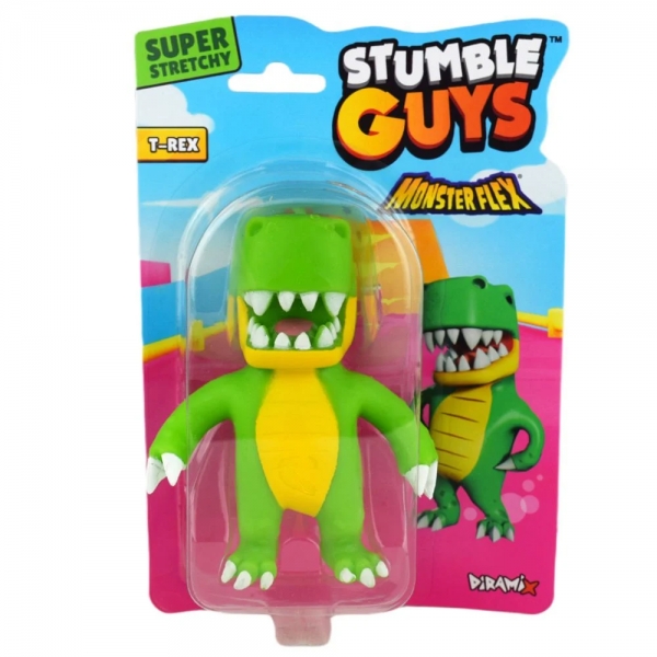 Stumble Guys - Figurina care se intinde, Monster flex - T-Rex, 12 cm