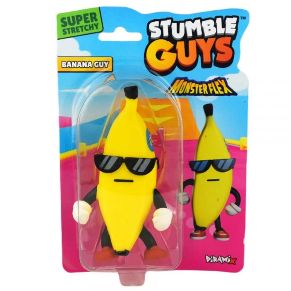 Stumble Guys - Figurina care se intinde, Monster flex - Banana Guy, 12 cm