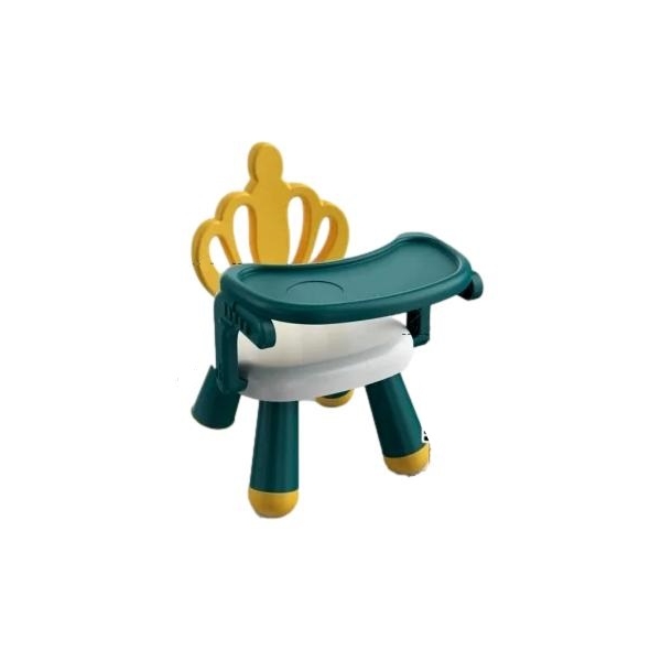 Scaunel multifunctional pentru copii cu tavita detasabila, Rege, Verde