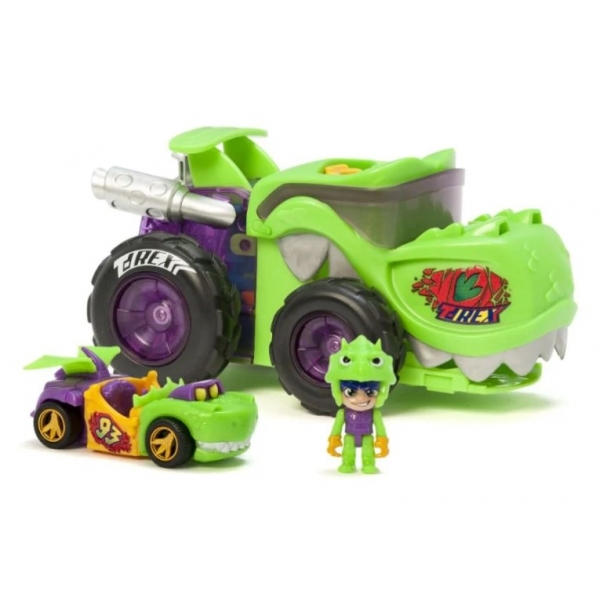 Set de joaca cu masinuta, T-Racers, Mega Wheel T-Rex