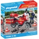 Playmobil-MOTOCICLETA DE POMPIERI LA LOCUL ACCIDENTULUI