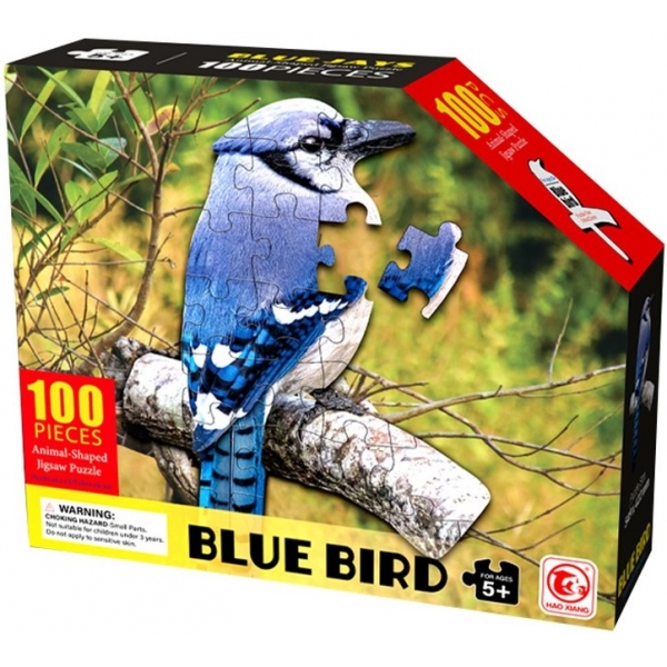 Puzzle 100 piese - Pasare albastra