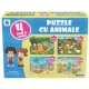 Puzzle 4 in 1, Smile Games, Animale (8, 12, 16, 24 piese)