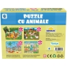 Puzzle 4 in 1, Smile Games, Animale (8, 12, 16, 24 piese)
