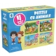 Puzzle 4 in 1, Smile Games, Animale (8, 12, 16, 24 piese)