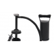 Pompa manuala pentru umflat obiecte gonflabile, colace, saltele, cu 3 adaptori pentru interconectare si furtun, Negru, Flippy