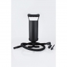 Pompa manuala pentru umflat obiecte gonflabile, colace, saltele, cu 3 adaptori pentru interconectare si furtun, Negru, Flippy