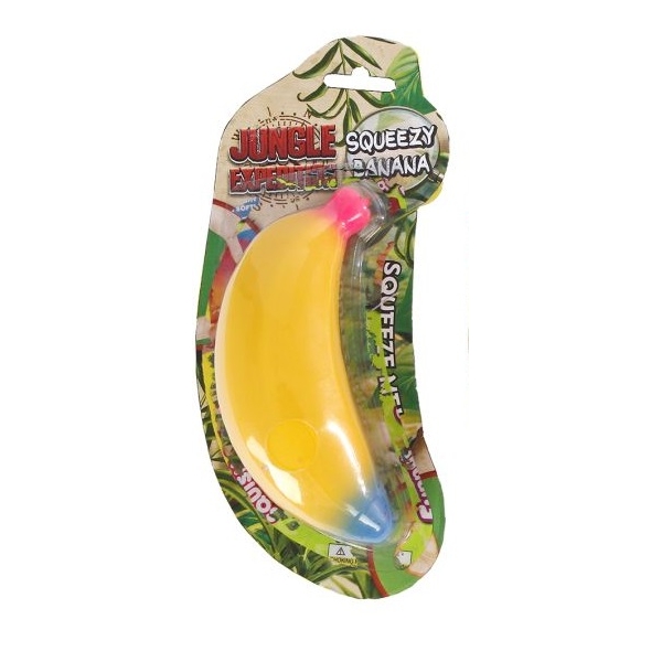 Jucarie antistres squishy banana, Galben, 14 cm