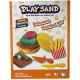 Set creativ de modelat pentru copii - Fast food, nisip kinetic, cu instrumente de modelat, 23 x 20 cm, 3+ ani, Multicolor