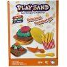 Set creativ de modelat pentru copii - Fast food, nisip kinetic, cu instrumente de modelat, 23 x 20 cm, 3+ ani, Multicolor