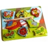 Joc de indemanare - Puzzle lemn magnetic de pescuit cu snur, Insecte, 3+ ani, Multicolor