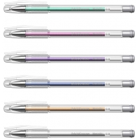 Set 6 pixuri cu gel ErichKrause® R-301 Metallic, 0.6mm, Multicolor