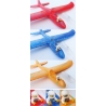 Avion planor cu pilot, polistiren, cu lumini in cabina pilotului, lungime 47 cm, Albastru, Avaleea