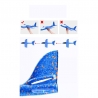 Avion planor cu pilot, polistiren, cu lumini in cabina pilotului, lungime 47 cm, Albastru, Avaleea