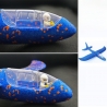 Avion planor cu pilot, polistiren, cu lumini in cabina pilotului, lungime 47 cm, Albastru, Avaleea