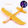 Avion planor cu pilot, polistiren, cu lumini in cabina pilotului, 47 cm, Portocaliu, Avaleea