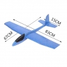 Avion planor de cascadorii, din polistiren, lungime 84 cm, Albastru, Avaleea