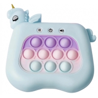 Jucarie interactiva tip consola pentru copii, 12 nivele, diferite moduri de joc, sunete si lumini, Unicorn, Albastru