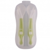 Set 2 tacamuri pentru bebelusi, maner din silicon, 14 cm, flexibile, +6 luni, Alb/Verde