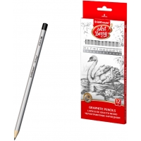 Set 12 Creioane 2Н, Н, F, HB, В, 2В, 3В, 4В, 5В, 6В, 7В, 8В - ArtBerry