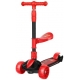 Trotineta pliabila cu scaunel detasabil, ghidon ajustabil pe inaltime, roti care lumineaza, capacitate maxima 40 kg, Rosu
