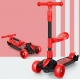 Trotineta pliabila cu scaunel detasabil, ghidon ajustabil pe inaltime, roti care lumineaza, capacitate maxima 40 kg, Rosu