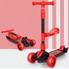 Trotineta pliabila cu scaunel detasabil, ghidon ajustabil pe inaltime, roti care lumineaza, capacitate maxima 40 kg, Rosu