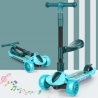 Trotineta pliabila cu scaunel detasabil, ghidon ajustabil pe inaltime, roti care lumineaza, capacitate maxima 40 kg, Verde
