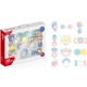 Set 12 jucarii zornaitoare cu elemente gingivale pentru bebelusi, cu forme si texturi diferite, Multicolor