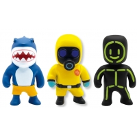 Set 3 mini figurine Stumble Guys, 3D Seria 1 - Megalodon, Hazmat NBC, Glowman