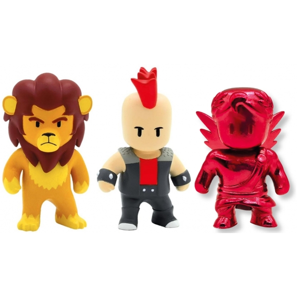 Set 3 mini figurine Stumble Guys, 3D Seria 1 - Leonidas, Punk Dude, Ruby Cupid