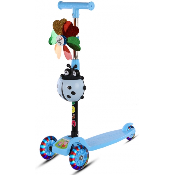 Trotineta pentru copii cu morisca de vant, Albastru