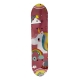 Skateboard 60 cm din lemn, pentru copii, Greutate maxima 30 kg, Model Unicorn, Roz