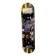 Skateboard 60 cm din lemn, pentru copii, Greutate maxima 30 kg, Model Masini de curse, Multicolor