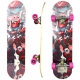 Skateboard 80 cm din lemn, Suport din Aliaj Aluminiu, Greutate maxima 70 kg, Model Robot, Rosu