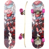 Skateboard 80 cm din lemn, Suport din Aliaj Aluminiu, Greutate maxima 70 kg, Model Robot, Rosu