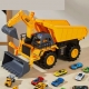 Jucarie pentru copii, Buldozer cu brat excavator, Lumini si sunete, 35 cm, 3+ ani, Galben