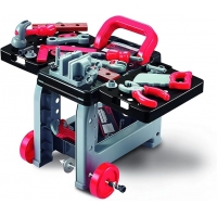 Banc de scule pentru copii, cu Roti, 35x20x36cm, 44 piese, Varsta recomnadata 3+ ani, Multicolor